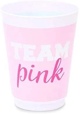 16 oz Gender Reveal Cups, Team Pink Team Blue Party Supplies (16 Pack)