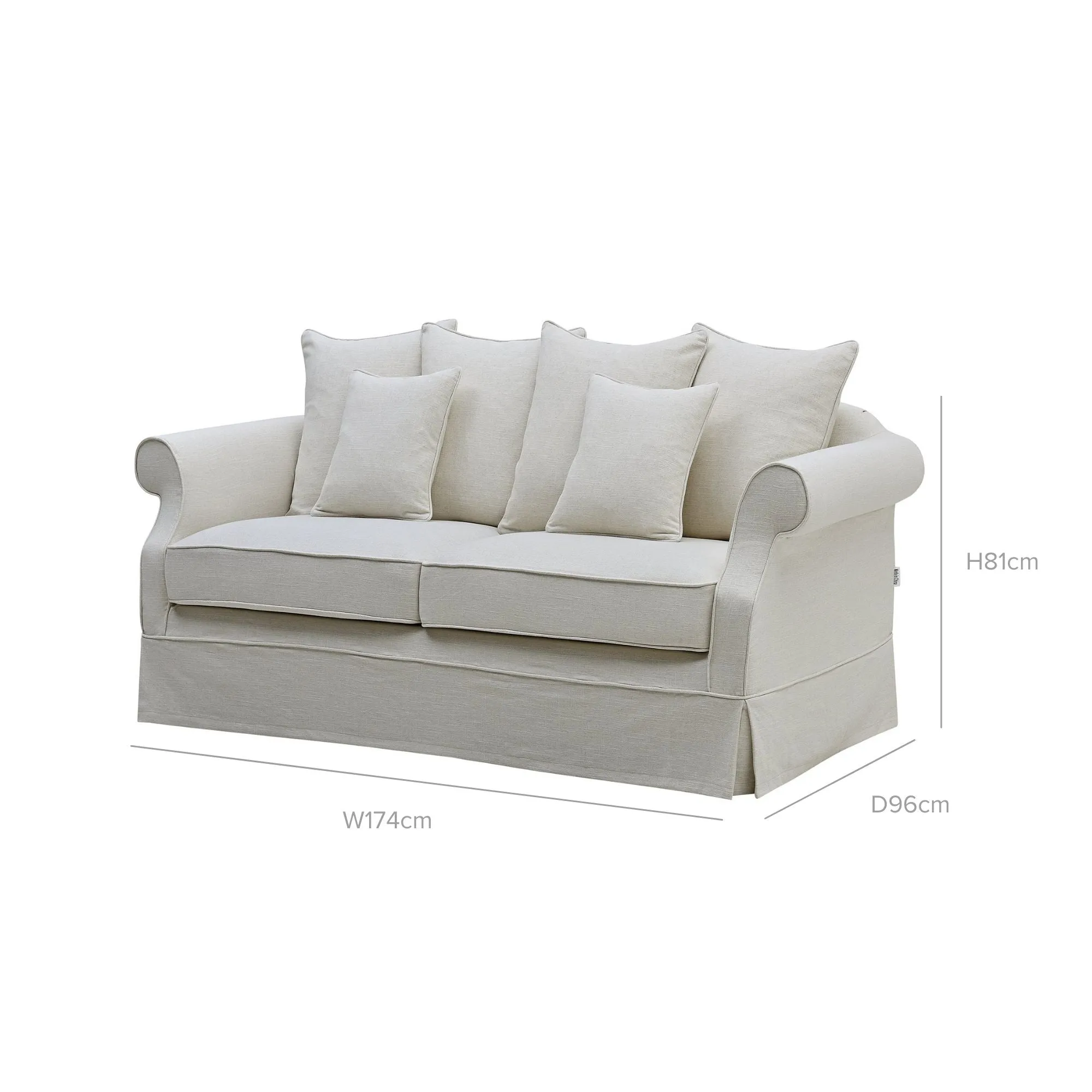 Avalon Hamptons 2 Seat Sofa Ivory