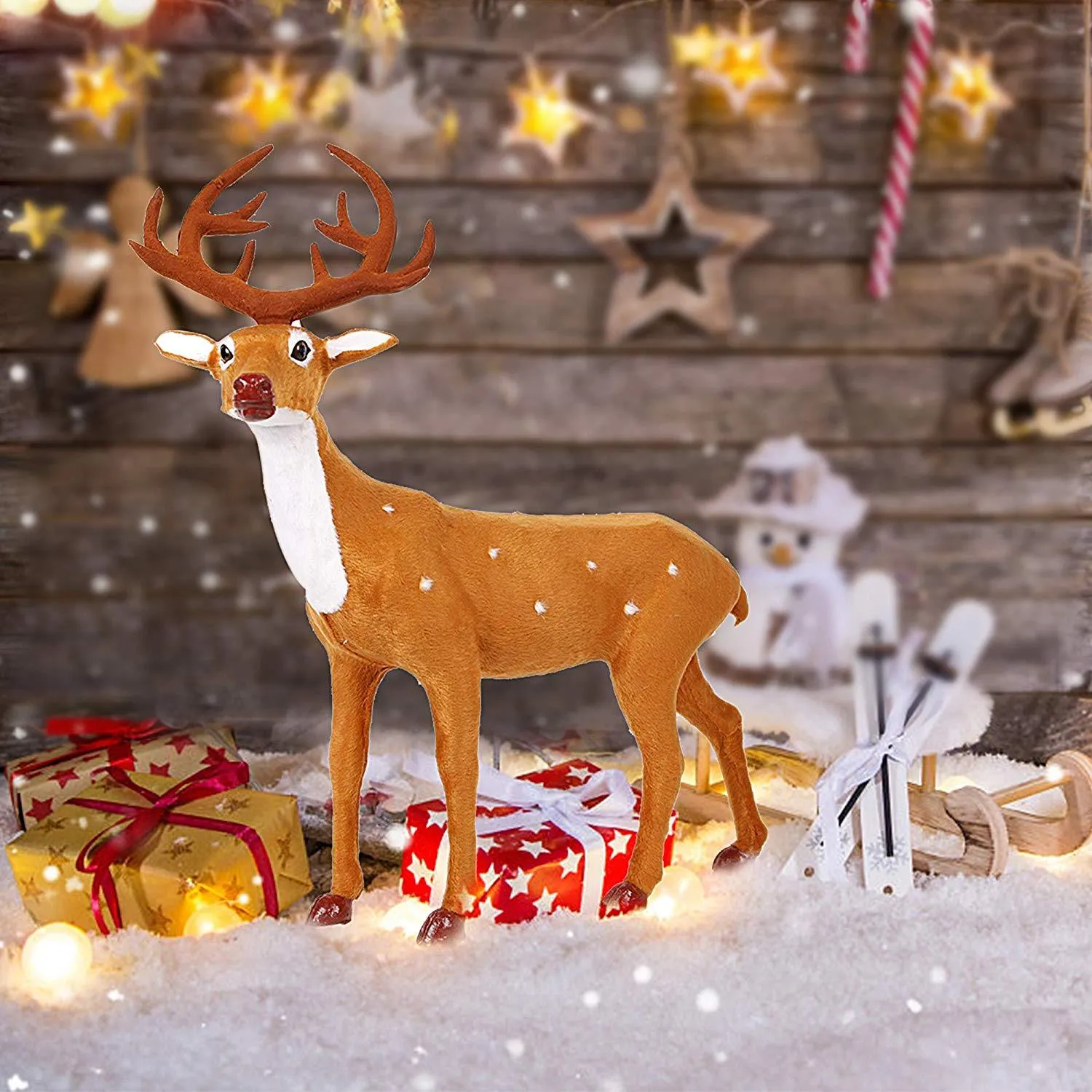 Craft Christmas Decoration Ornaments 20" Simulation Christmas Reindeer for Home Festival Gift