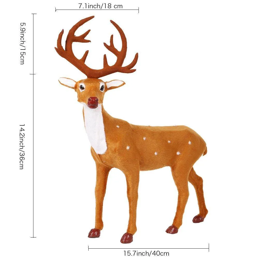 Craft Christmas Decoration Ornaments 20" Simulation Christmas Reindeer for Home Festival Gift