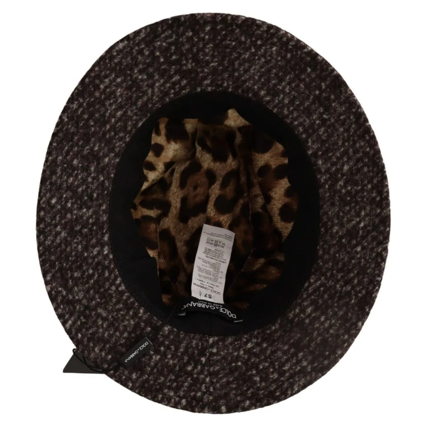 Dolce & Gabbana Elegant Gray Tweed Wide Brim Hat