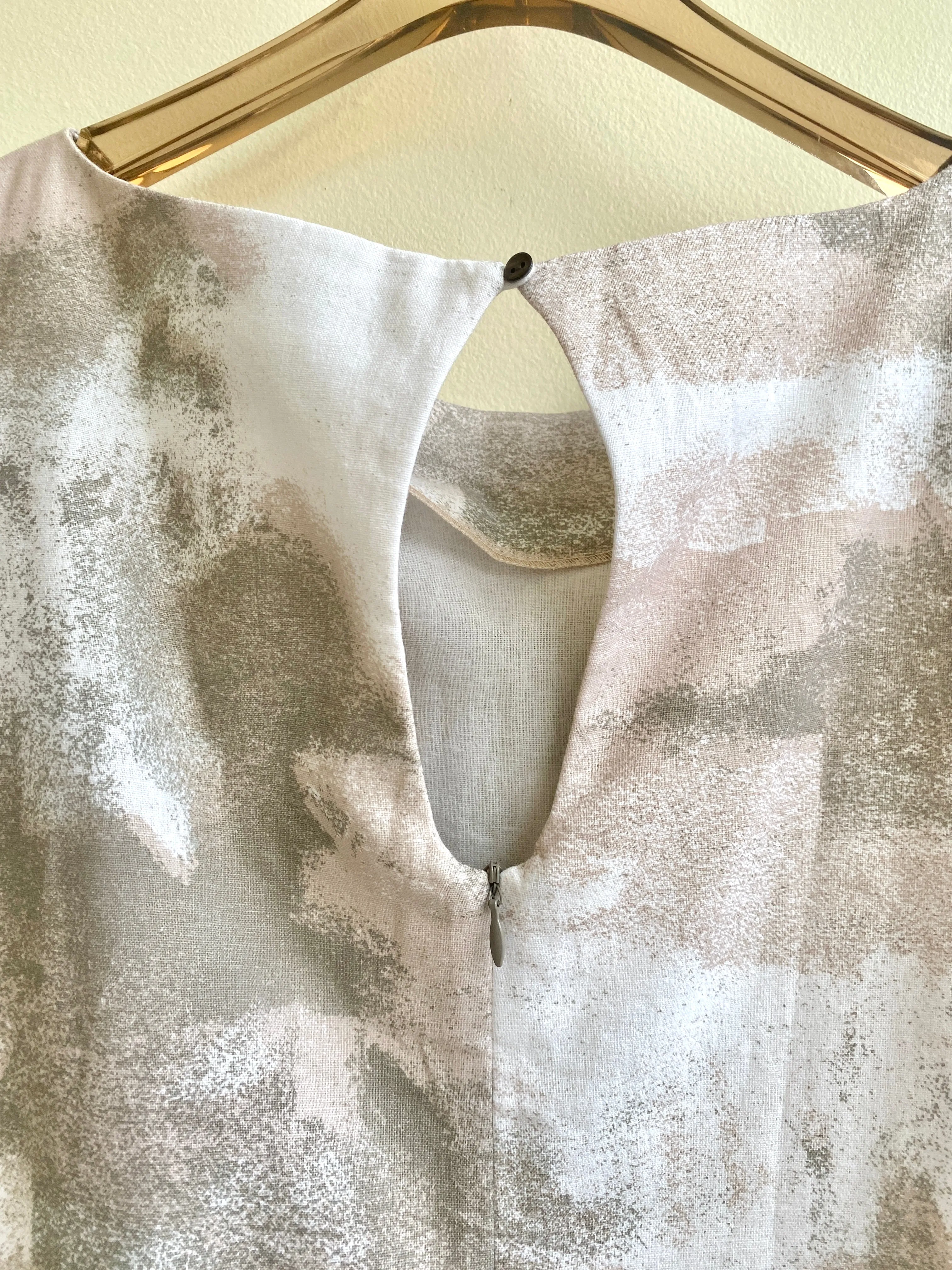 Gradient Grey Keyhole Back Dress
