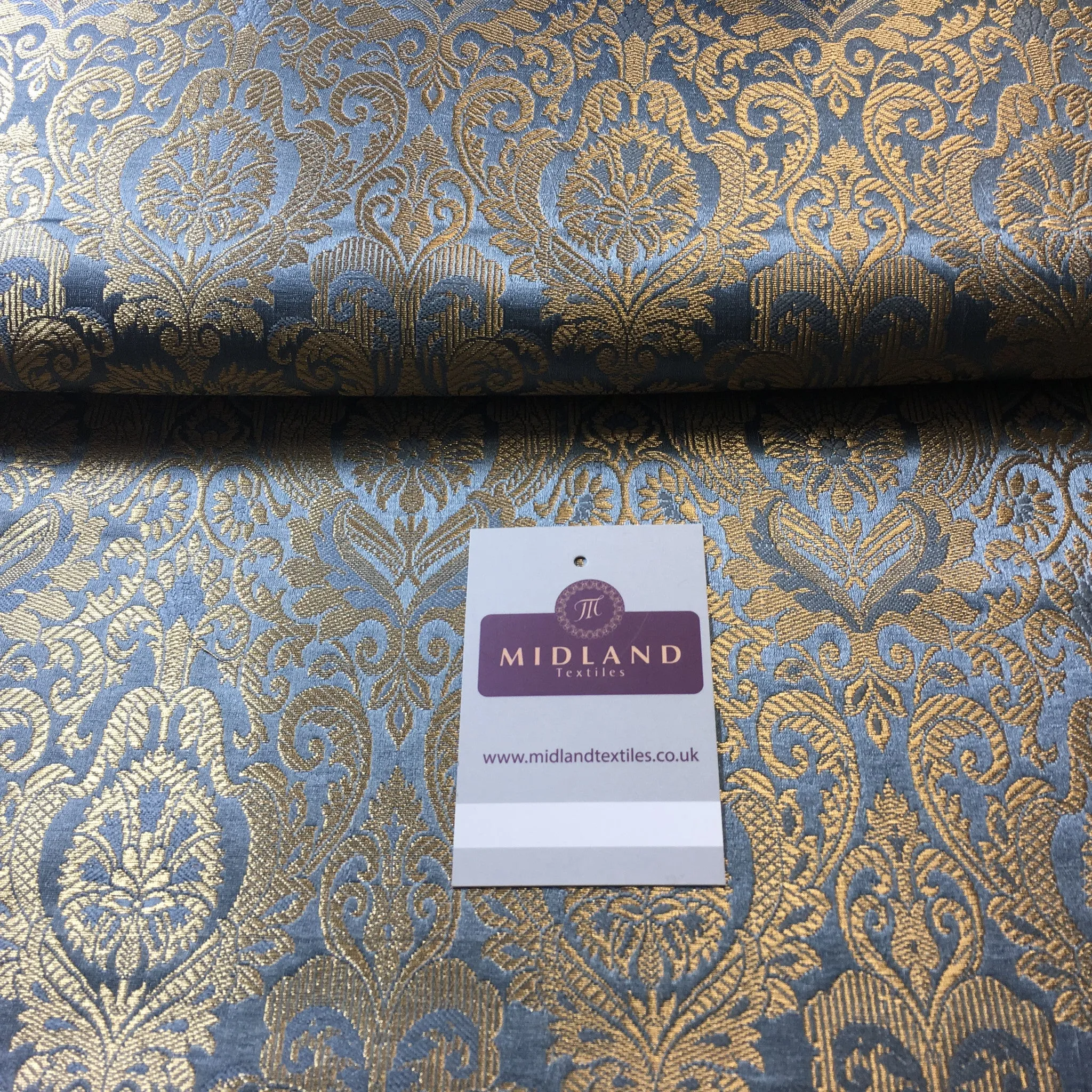 Indian Floral Ornamental Faux Silk Banarsi Brocade fabric 44" Wide M649