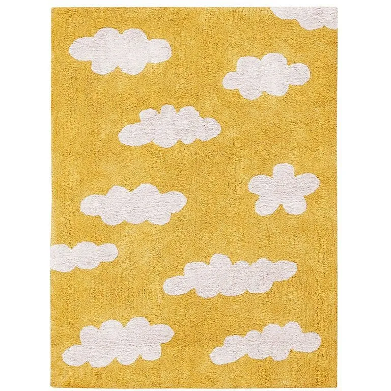 Lorena Canals Washable Rug Clouds Mustard