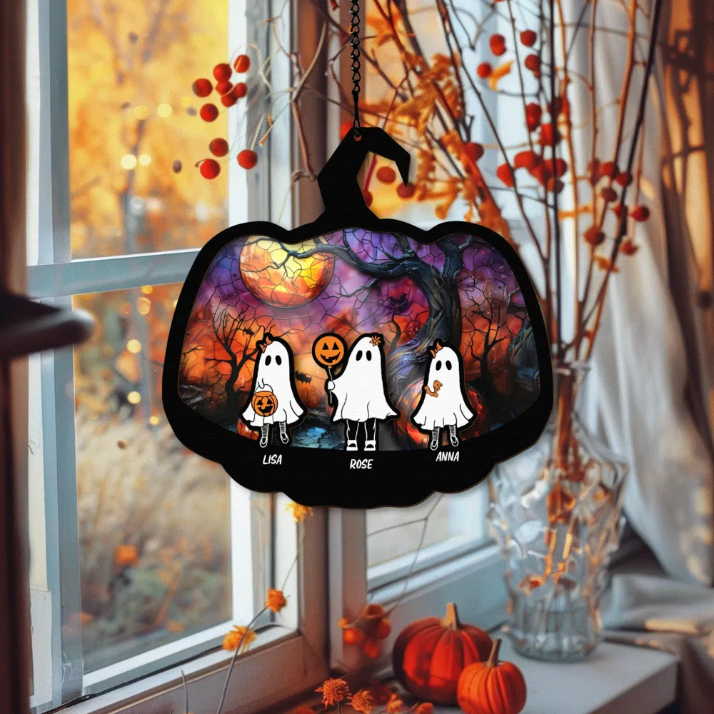Personalized Halloween Stained Glass Suncatcher SC78