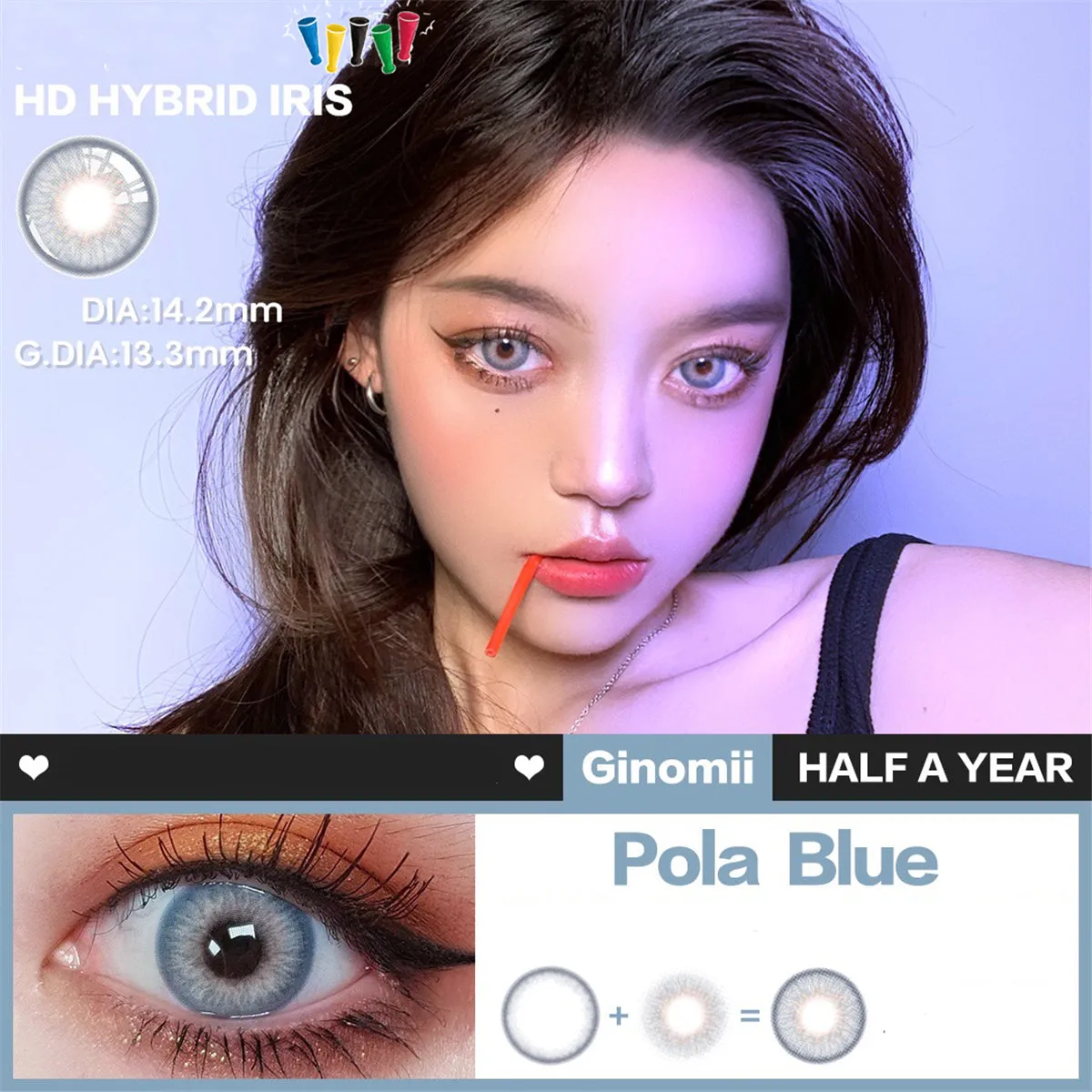 pola blue gray crazy small big beauty pupil Colored Contact Lenses for eyes Cosmetic Natural contact lens yearly Natural make up