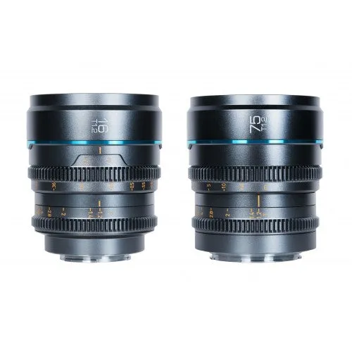 Sirui Nightwalker Series 16mm & 75mm T1.2 S35 Cine Twin Lens Kit (Gun Metal)
