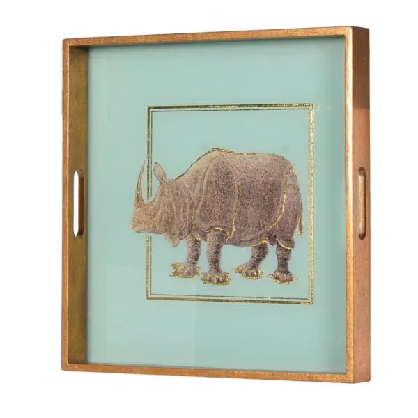 Square Rhino Mirrored Tray