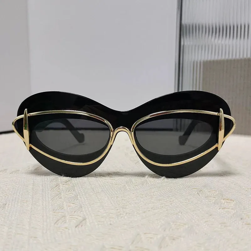 TEEK - Cat Eye Double Frame Sunglasses