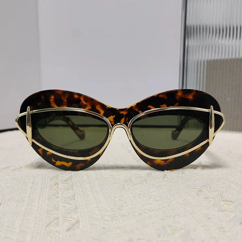 TEEK - Cat Eye Double Frame Sunglasses