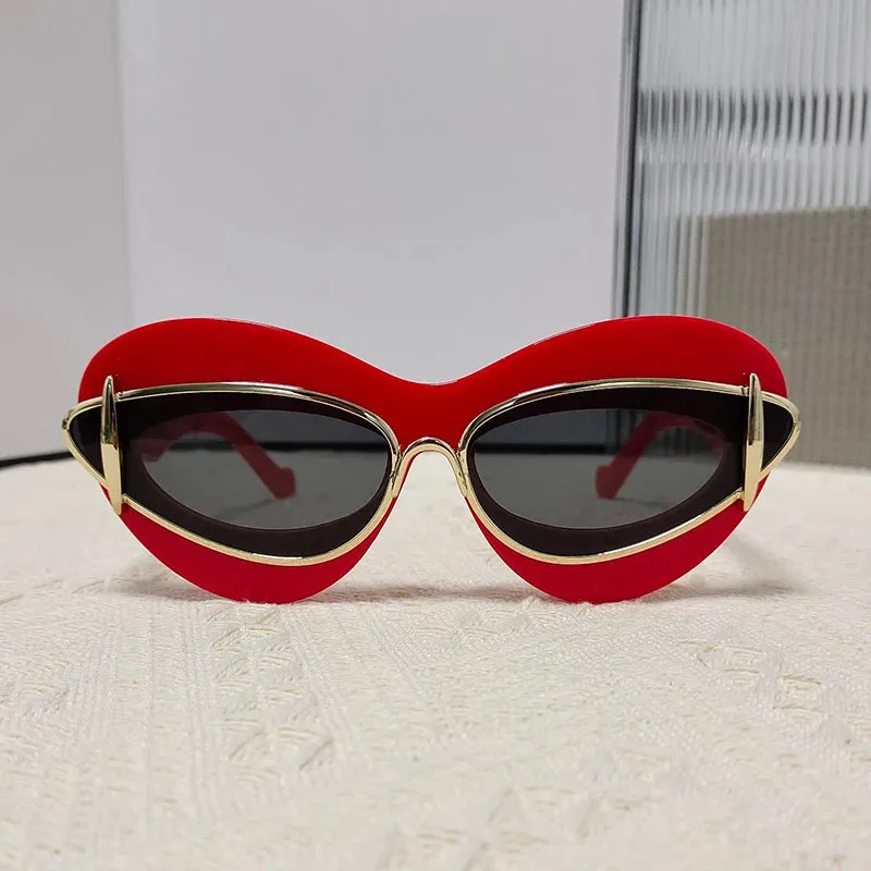 TEEK - Cat Eye Double Frame Sunglasses