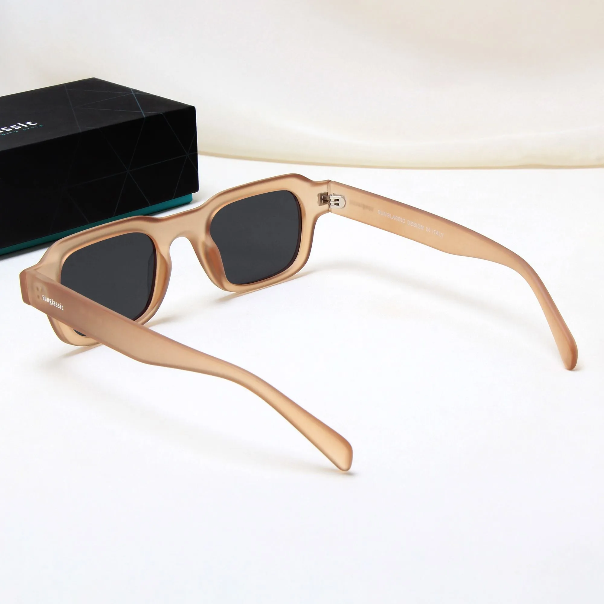 Walter Brown Black Square Sunglasses
